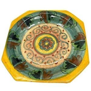 Talavera Mexican Art Pottery Hand Painted Decorative Dish Plate